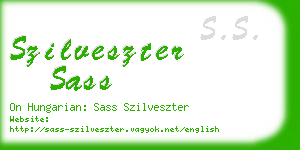 szilveszter sass business card